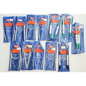 Prym Circular Knitting Needles Lot 13 Pairs Assorted Sizes 5mm-15mm 16-29 Inch